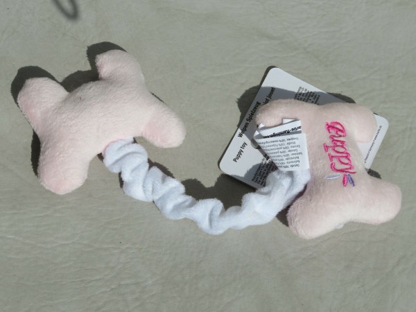 Karlie Welpen- Hunde- Spielzeug in rosa oder blau, Knochenform