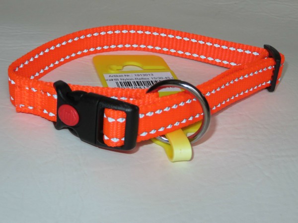 Heim Signalhalsband Halsband mit Sicherheitsverschluß neon-orange