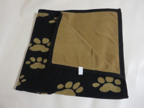 Heim Decke Hundedecke Decke schwarz mit Pfotenmotiv wendbar